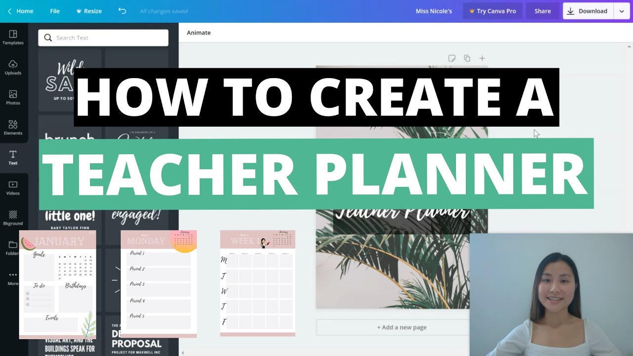 How To Create A Teacher Planner Using Canva ✨ Print Or Digitally Fill Your Academic Diary!