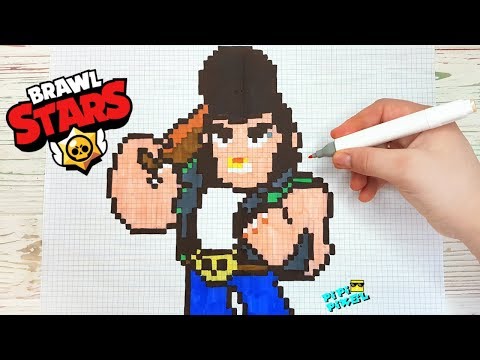БУЛЛ из ИГРЫ BRAWL STARS РИСУНКИ ПО КЛЕТОЧКАМ - PIXEL ART