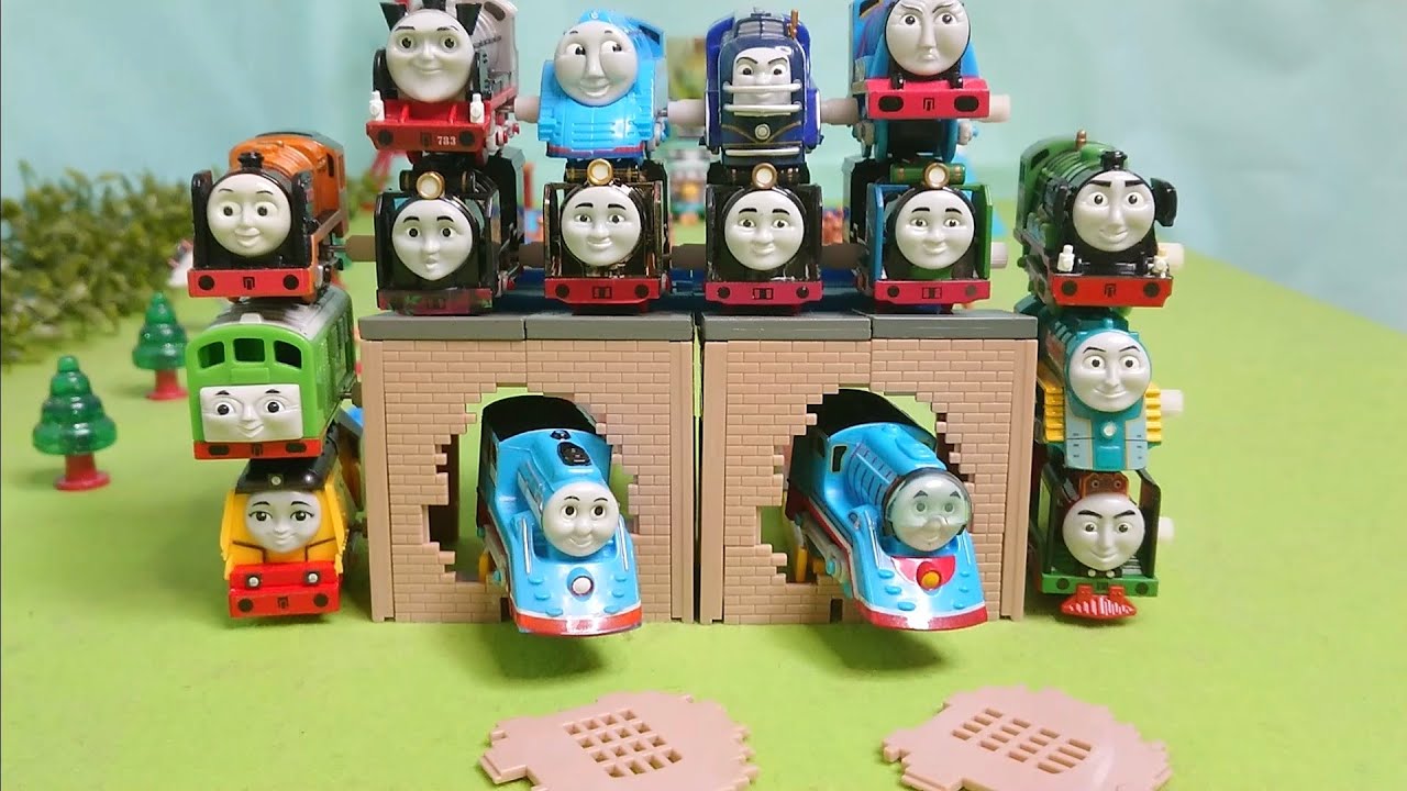 きかんしゃトーマス カプセルプラレール ヒロのふるさと日本の風景編で１６台が競争するよ❤️予告編３ 流線型トーマス シューティングスターゴードン おもとーいomotoyka2see