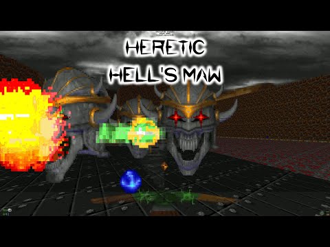 Old Games - Heretic / E1M8 - Hell's Maw / PC Gameplay 1080p