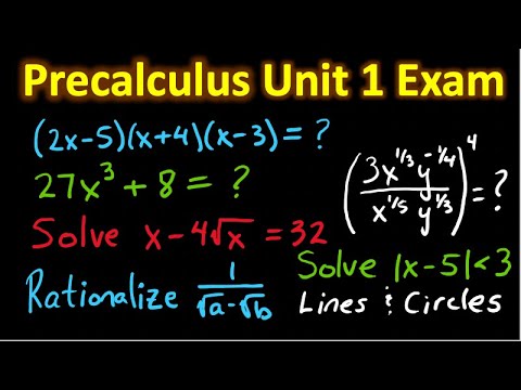 Precalculus Exam 1 (Unit 1) Review Problems and Solutions