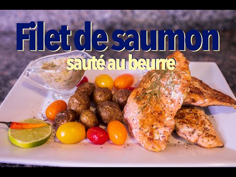 Filet de saumon sauté au beurre + Sauce de fenouil au citron + Baby potatoes cuites au four