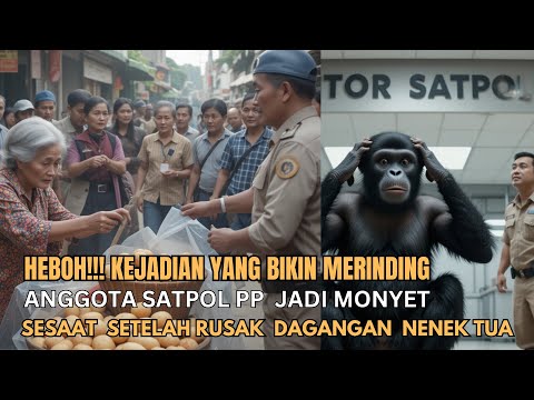 GEGER||  Oknum Anggota Satpol PP Berubah jadi Seekor Monyet Usai Rusak Dagangan Perempuan Tua
