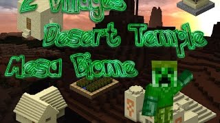 2 Villages Desert Temple and Mesa Biome AT SPAWN | Minecraft Playstation 4 Edition  | #1