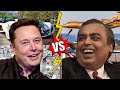 Mukesh Ambani Vs Elon Musk Comparison 2023 | Cars Collection | House | Networth | Lifestyle | Hindi