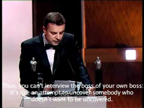 Russian journalist Leonid Parfenov, sensational speech on press freedom (English)