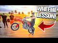 TEACHING RANDY HOW TO WHEEL E THE CRF150R DOES HE GET IT BRAAP VLOGS
