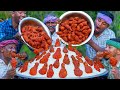 CHICKEN LEGS EATING Fried Chicken Legs With Tomato Sauce How To Make Tomato Sauce Village Style
