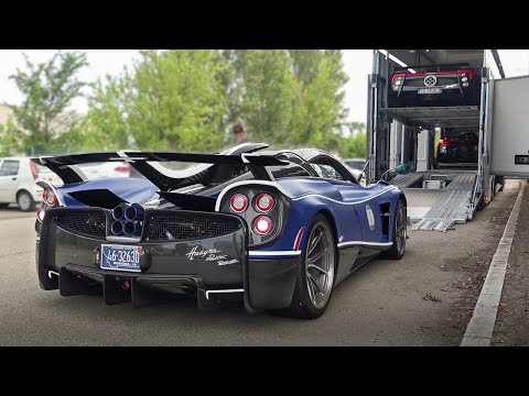 Unloading the PAGANI RADUNO Cars! - Utopia, Zonda Cinque, 760, Huayra Tempesta, Codalunga...