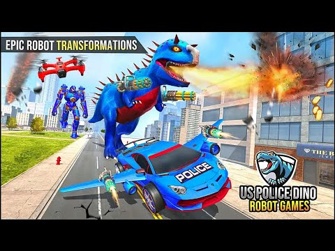 Police Dino Tank Car Jet Robot Games 2022 #3 - Android iOS Gameplay