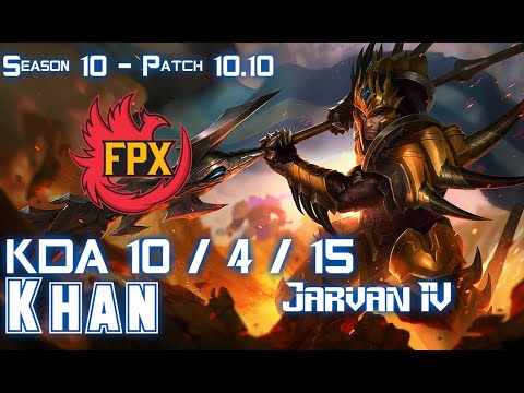 FPX Khan JARVAN IV vs TRUNDLE Jungle - Patch 10.10 KR Ranked