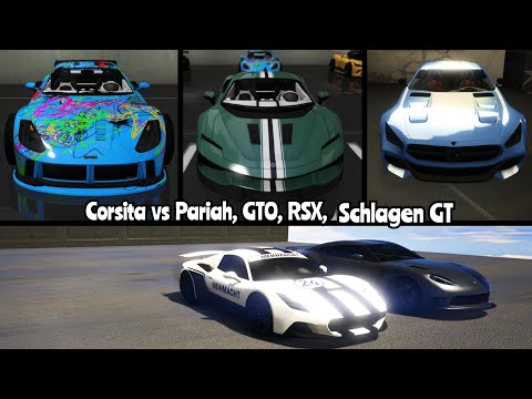 Corsita vs Pariah, Itali GTO, Itali RSX, Schlagen GT |  Drag Race - GTA5 |  Criminal Enterprises DLC