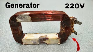 How to turn Microwave Copper Coil into a 220V Most Powerful Generator Using New Method..