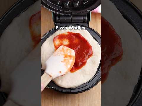 This is your sign to make pizza in the waffle maker! 🍕 #kidsfood #pizzarecipe