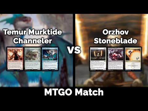 MTG Modern: Temur Murktide Channeler vs Orzhov Stoneblade - Magic: The Gathering gameplay on MTGO