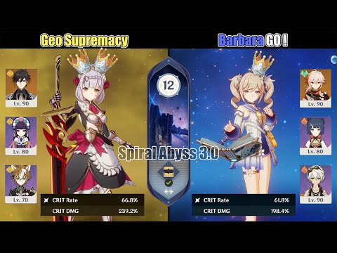 Noelle Geo Supremacy & "Barbara Ikuyo!" in Spiral Abyss 3.0 | Genshin Impact