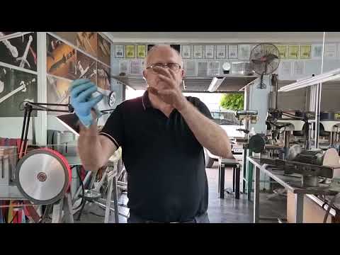 Making #knives with Mammut's ivory in #Pretoria, #SouthAfrica