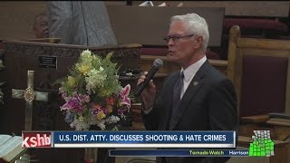 U.S. District Attorney Barry Grissom speaks during prayer service