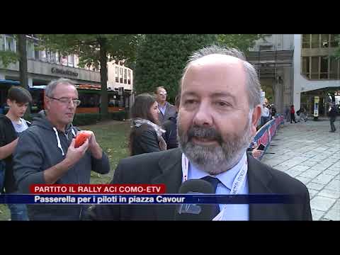 Etg - Rally Aci Como-Etv, passerella per le auto in piazza Cavour per la partenza