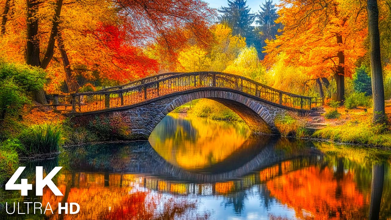 Beautiful Peaceful Autumn 4K 🍁Music therapy 🌿Stop Overthinking, Stress Relief Music 🌿 Gentle Music