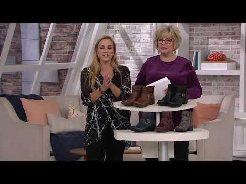 Earth Origins Leather Ankle Boots with Buckle - Randi Roland on QVC