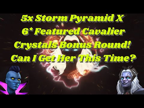 5x Storm Pyramid X 6 Star Featured Cavalier Crystals Bonus Round! Can I Get Her This Time? - MCOC