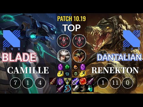 DRX Blade Camille vs DRX Dantalian Renekton Top - KR Patch 10.19