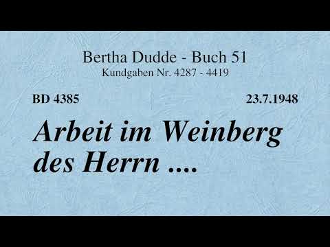 BD 4385 - ARBEIT IM WEINBERG DES HERRN ....