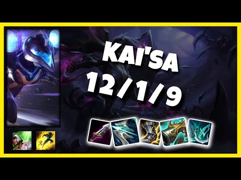 Kai'Sa 11.1 Gameplay Challenger Replay Bot Lane - S11 (12/1/9) - KOREAN