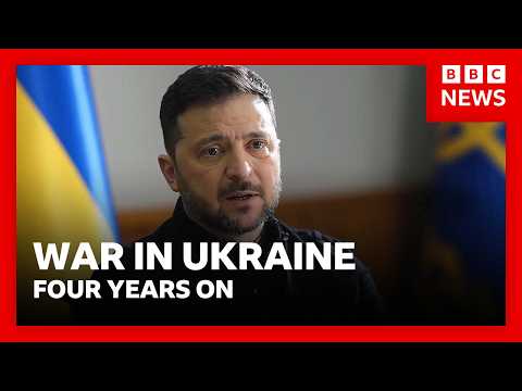 Ukraine War - Four years On - Zelensky insists his country will be victorious | BBC News