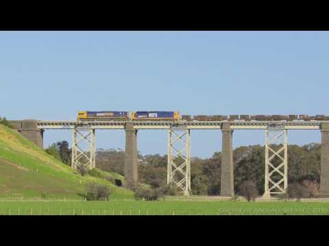 Steel Train Crosses Moorabool Viaduct - PoathTV Australian Trains & Railways