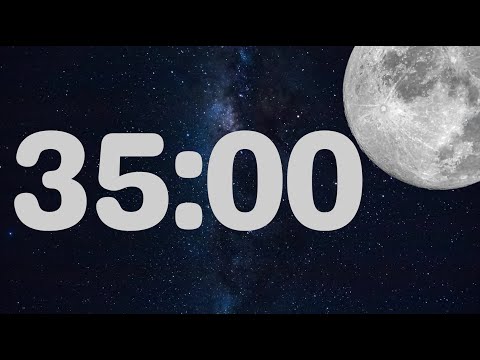 35 Minute Timer with Calm Piano Music | Fun Moon Timer with Music for Classroom | Piano Alarm at End