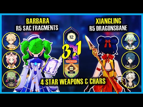 Dendro Barbara Traveler QuickBloom & Sucrose National 3.1 Spiral Abyss Floor 12 | Genshin Impact