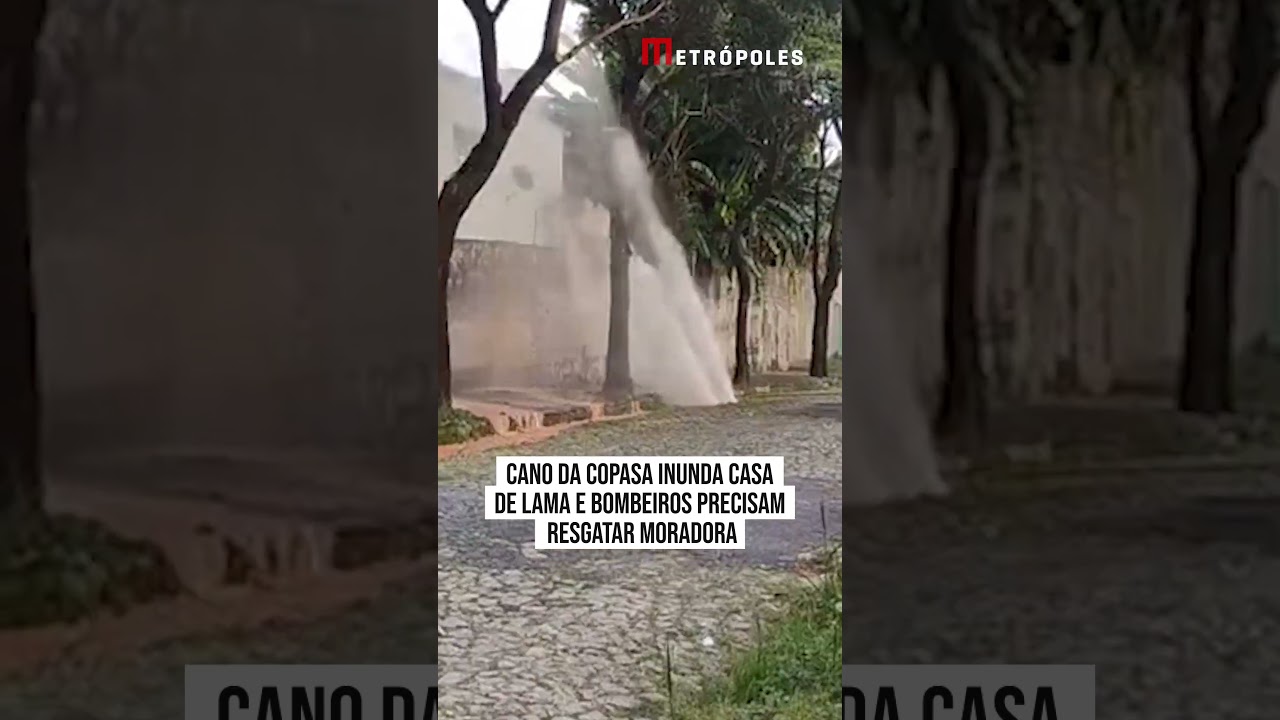 Cano da Copasa inunda casa de lama e Bombeiros precisam resgatar moradora