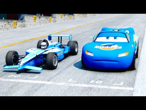 Lightning McQueen Dinoco vs IndyCar 1999 at Drag Race 20 KM