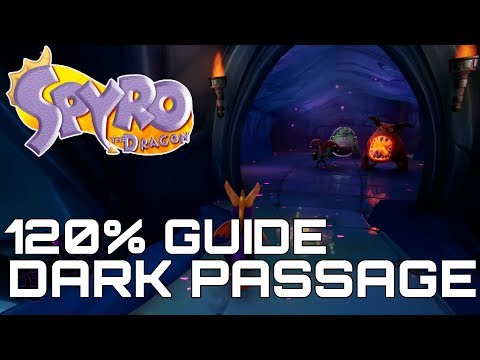 Spyro The Dragon (Reignited) 120% Guide DARK PASSAGE (ALL GEMS, EGGS, DRAGONS...)