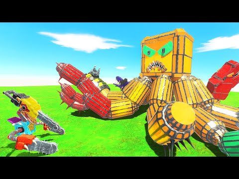 OCTOGEDDON vs Chainsaw Head BOXY BOO in Animal Revolt Battle Simulator ARBS