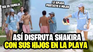 Shakira disfruta con sus hijos en la playa tras salir de compras.