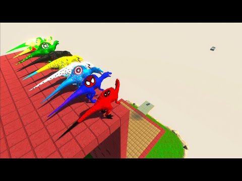 MARVEL SUPER HEROE'S FALL IN TO TNT TRAP - Animal Revolt Battle Simulator