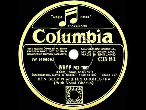 1929 Ben Selvin - Why? (vocal by The Crooners)