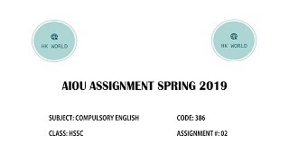 AIOU HSSC 386 Part 2 Solved Assignment Spring 2019