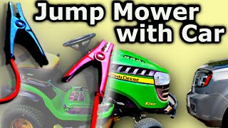 How to Jump Start a Riding Lawn Mower with your Car * Safely *
