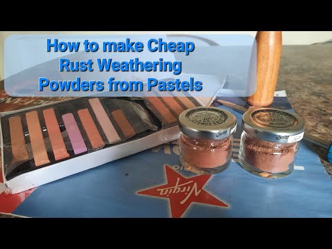 How To Make Cheap Rust Weathering Powders from "The Works" Pastels