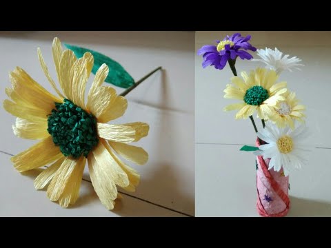 DIY Aster Crepe Paper Flowers|Aster Flowers|How to make crepe Paper Flowers|Making Paper Flower Video