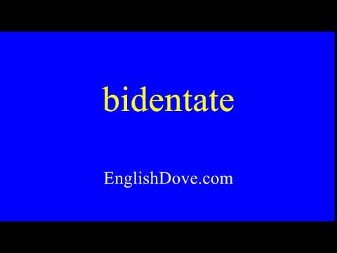 How to pronounce bidentate in American English.