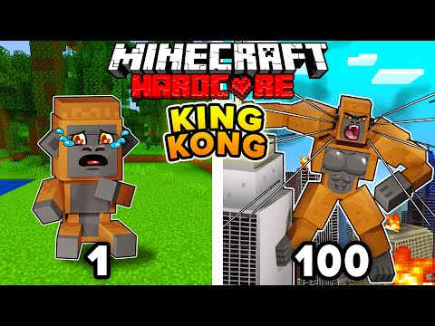 Zozo - I Survived 100 DAYS as KING KONG in HARDCORE Minecraft!