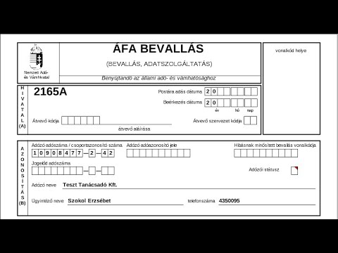ÁNYK NAV 2165 nyomtatvány kitöltő Excel alapokon ÁFA összesítő jelentéshez