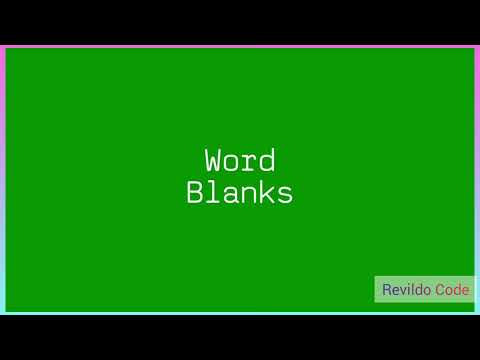Javascripttutorial Word Blanks