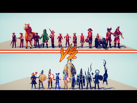 WILD WEST + PIRATE TEAM vs GOOD + EVIL TEAM - Totally Accurate Battle Simulator | TABS