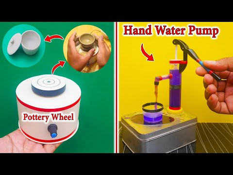 2 Mini Projects Hand Water Pump \u0026 Pottery Wheel | Mini Pottery Wheel | Mini Hand Water Pump (Nalka)